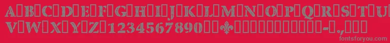 CfquebecstampRegular Font – Gray Fonts on Red Background