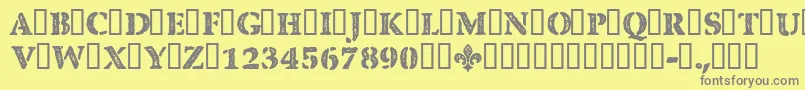 CfquebecstampRegular Font – Gray Fonts on Yellow Background