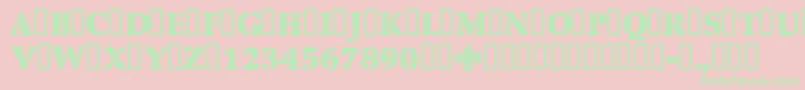 CfquebecstampRegular Font – Green Fonts on Pink Background