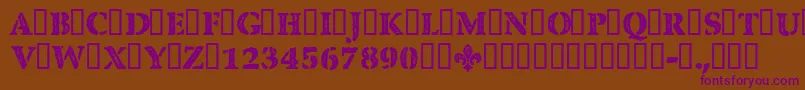 CfquebecstampRegular Font – Purple Fonts on Brown Background