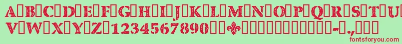 CfquebecstampRegular Font – Red Fonts on Green Background