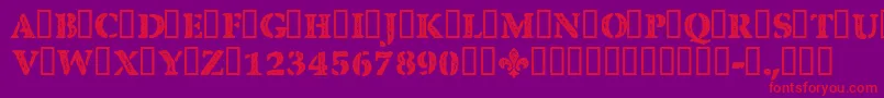 Шрифт CfquebecstampRegular – красные шрифты на фиолетовом фоне