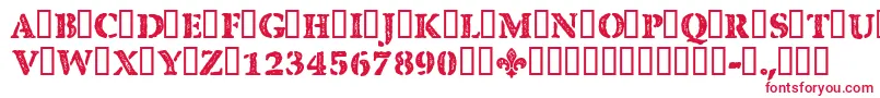 CfquebecstampRegular Font – Red Fonts on White Background