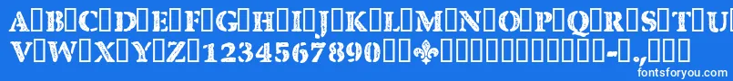 CfquebecstampRegular Font – White Fonts on Blue Background