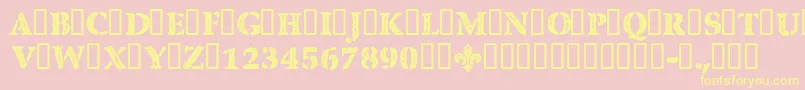 CfquebecstampRegular Font – Yellow Fonts on Pink Background