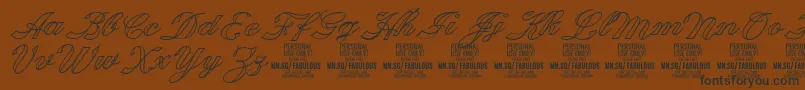 Więcej informacji o czcionce FabulousoutlinePersonalUse Czcionka FabulousoutlinePersonalUse – czarne czcionki na brązowym tle