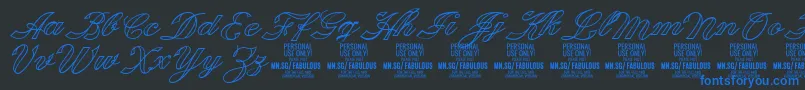 FabulousoutlinePersonalUse Font – Blue Fonts on Black Background