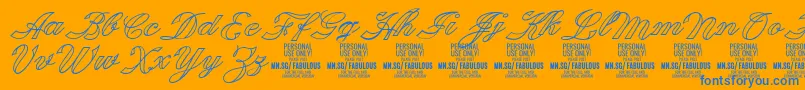 FabulousoutlinePersonalUse Font – Blue Fonts on Orange Background