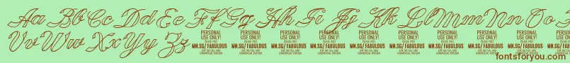 FabulousoutlinePersonalUse Font – Brown Fonts on Green Background
