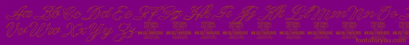 FabulousoutlinePersonalUse-Schriftart – Braune Schriften auf violettem Hintergrund