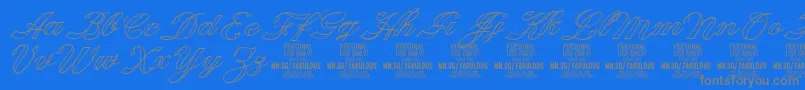 FabulousoutlinePersonalUse-Schriftart – Graue Schriften auf blauem Hintergrund