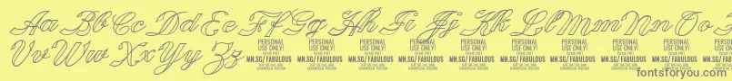 FabulousoutlinePersonalUse Font – Gray Fonts on Yellow Background
