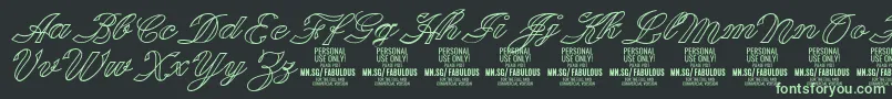 FabulousoutlinePersonalUse Font – Green Fonts on Black Background