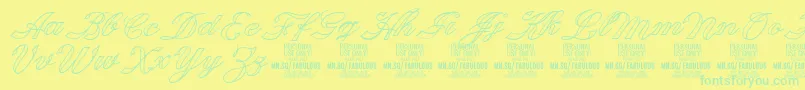 FabulousoutlinePersonalUse Font – Green Fonts on Yellow Background