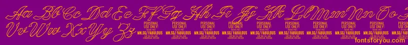 FabulousoutlinePersonalUse Font – Orange Fonts on Purple Background