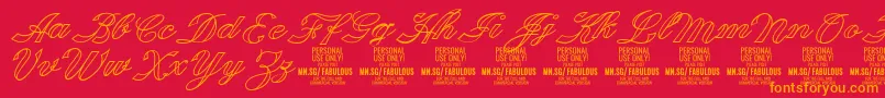 FabulousoutlinePersonalUse Font – Orange Fonts on Red Background