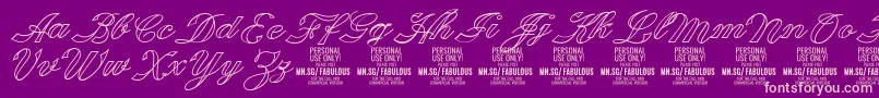 FabulousoutlinePersonalUse Font – Pink Fonts on Purple Background