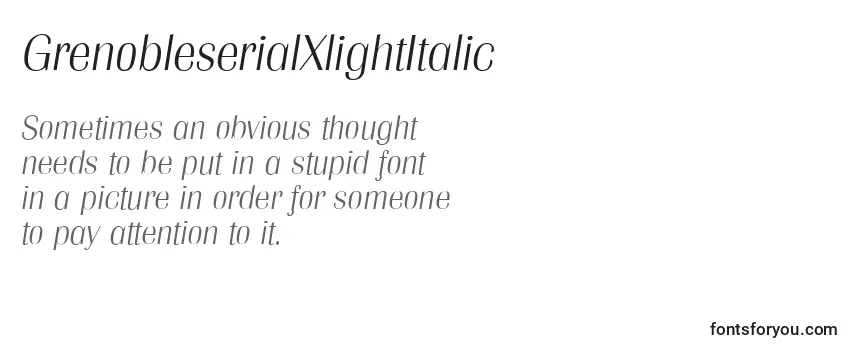 GrenobleserialXlightItalic Font