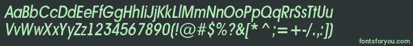 フォントAAvantenrmediumItalic – 黒い背景に緑の文字