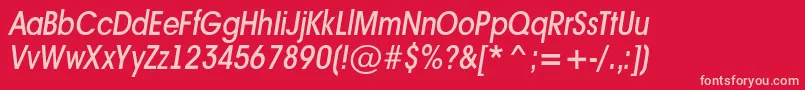 フォントAAvantenrmediumItalic – 赤い背景にピンクのフォント