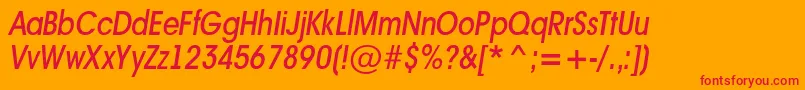 AAvantenrmediumItalic Font – Red Fonts on Orange Background