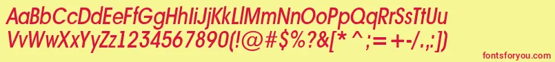 AAvantenrmediumItalic Font – Red Fonts on Yellow Background