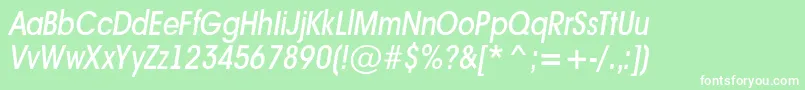 AAvantenrmediumItalic Font – White Fonts on Green Background
