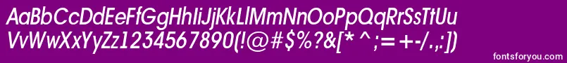 AAvantenrmediumItalic Font – White Fonts on Purple Background