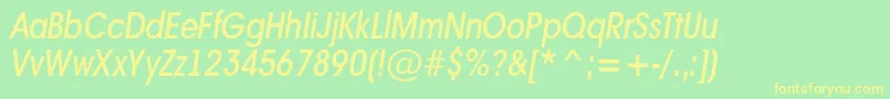 AAvantenrmediumItalic Font – Yellow Fonts on Green Background