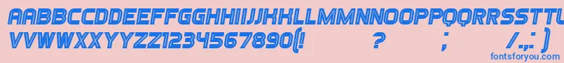 GamesItalic-Schriftart – Blaue Schriften auf rosa Hintergrund
