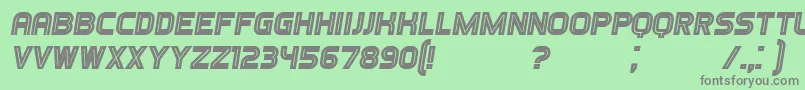 GamesItalic Font – Gray Fonts on Green Background