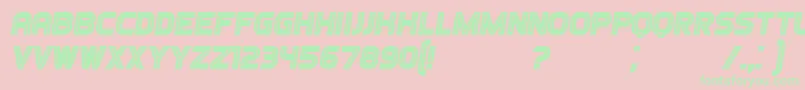 Police GamesItalic – polices vertes sur fond rose