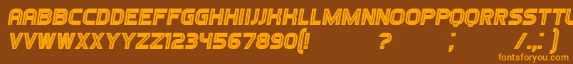 GamesItalic-Schriftart – Orangefarbene Schriften auf braunem Hintergrund