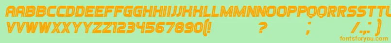 Police GamesItalic – polices orange sur fond vert