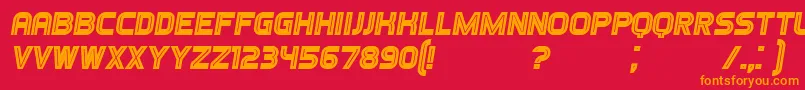 Шрифт GamesItalic – оранжевые шрифты на красном фоне