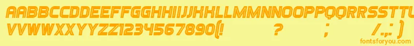 GamesItalic-fontti – oranssit fontit keltaisella taustalla