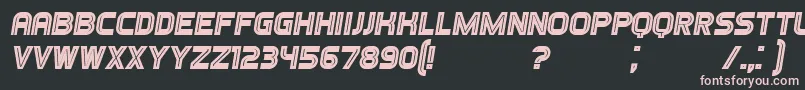 GamesItalic-Schriftart – Rosa Schriften auf schwarzem Hintergrund