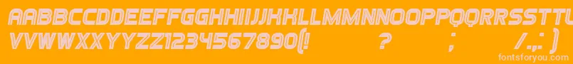 GamesItalic-Schriftart – Rosa Schriften auf orangefarbenem Hintergrund