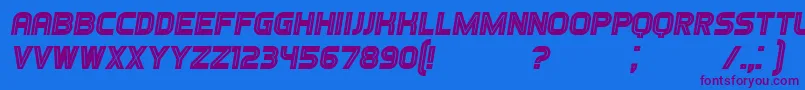 Fonte GamesItalic – fontes roxas em um fundo azul