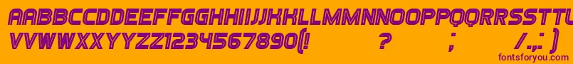 GamesItalic-Schriftart – Violette Schriften auf orangefarbenem Hintergrund