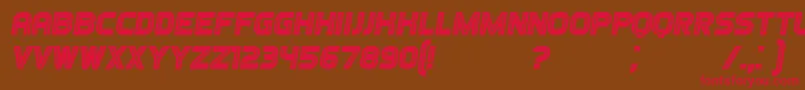 Fonte GamesItalic – fontes vermelhas em um fundo marrom