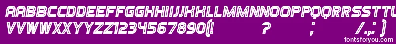 Fonte GamesItalic – fontes brancas em um fundo violeta