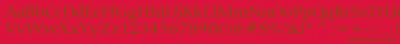 CarminaMediumBt Font – Brown Fonts on Red Background