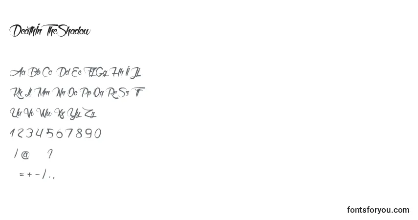 Шрифт DeathInTheShadow (92526) – алфавит, цифры, специальные символы
