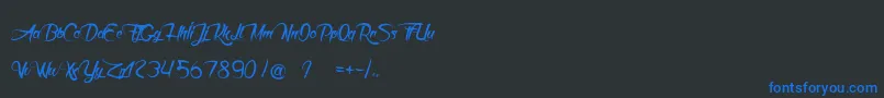 DeathInTheShadow Font – Blue Fonts on Black Background