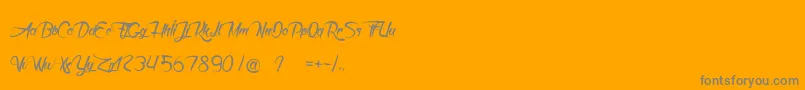 DeathInTheShadow-Schriftart – Graue Schriften auf orangefarbenem Hintergrund