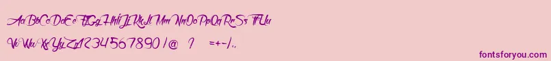 DeathInTheShadow-Schriftart – Violette Schriften auf rosa Hintergrund