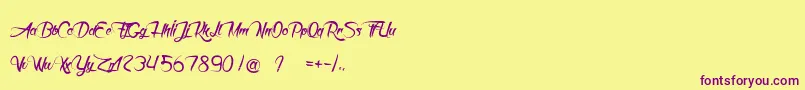 DeathInTheShadow Font – Purple Fonts on Yellow Background