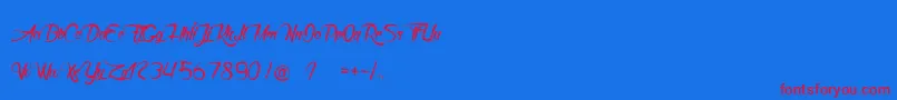 DeathInTheShadow Font – Red Fonts on Blue Background