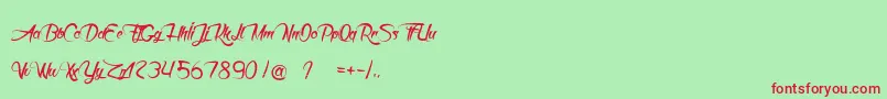 DeathInTheShadow Font – Red Fonts on Green Background